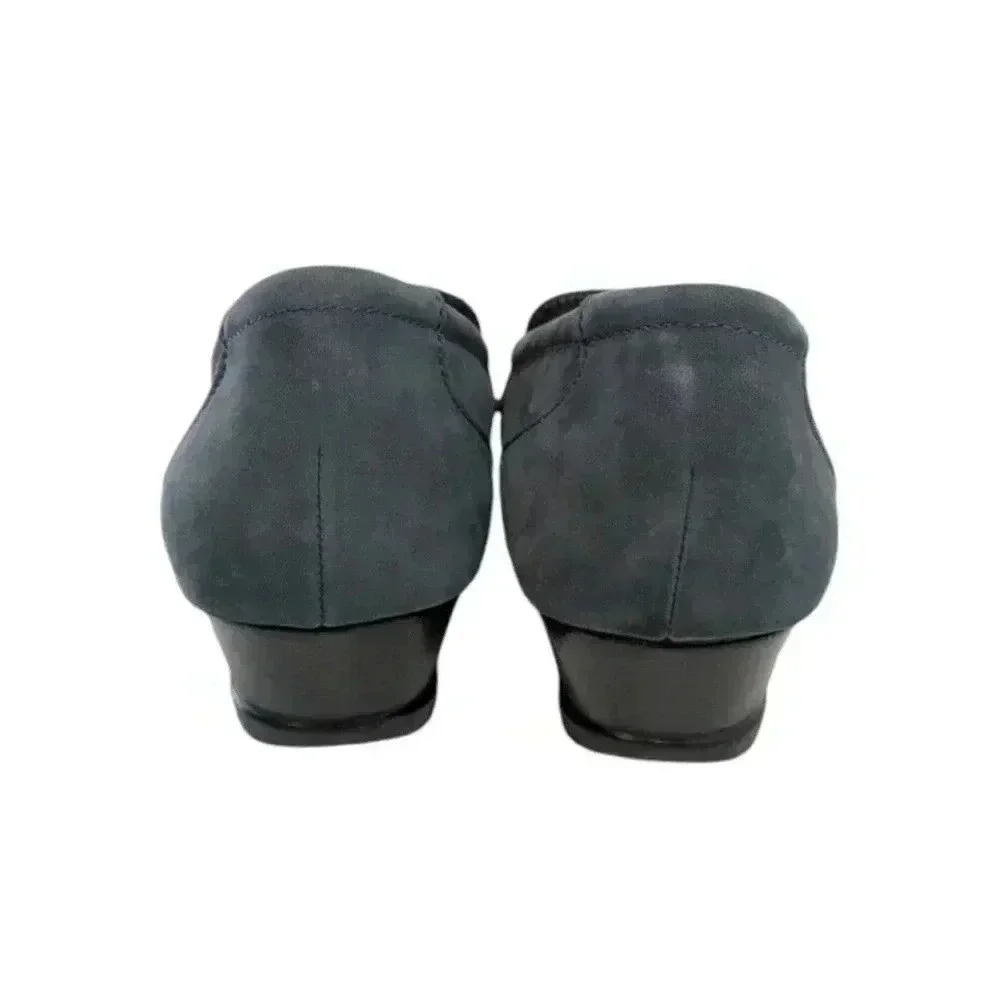 SAS Taylor Slip On Wedge Size 10N 10 Narrow Jeans Blue Suede Tassel Comfort